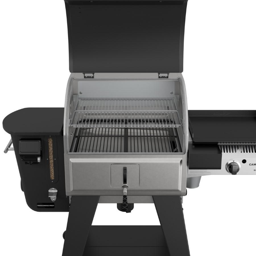 Camp Chef PG24WWSB0 + PG14 Woodwind Pro 24-in Pellet Grill w/ Propane Sidekick Griddle - Open thumbnail