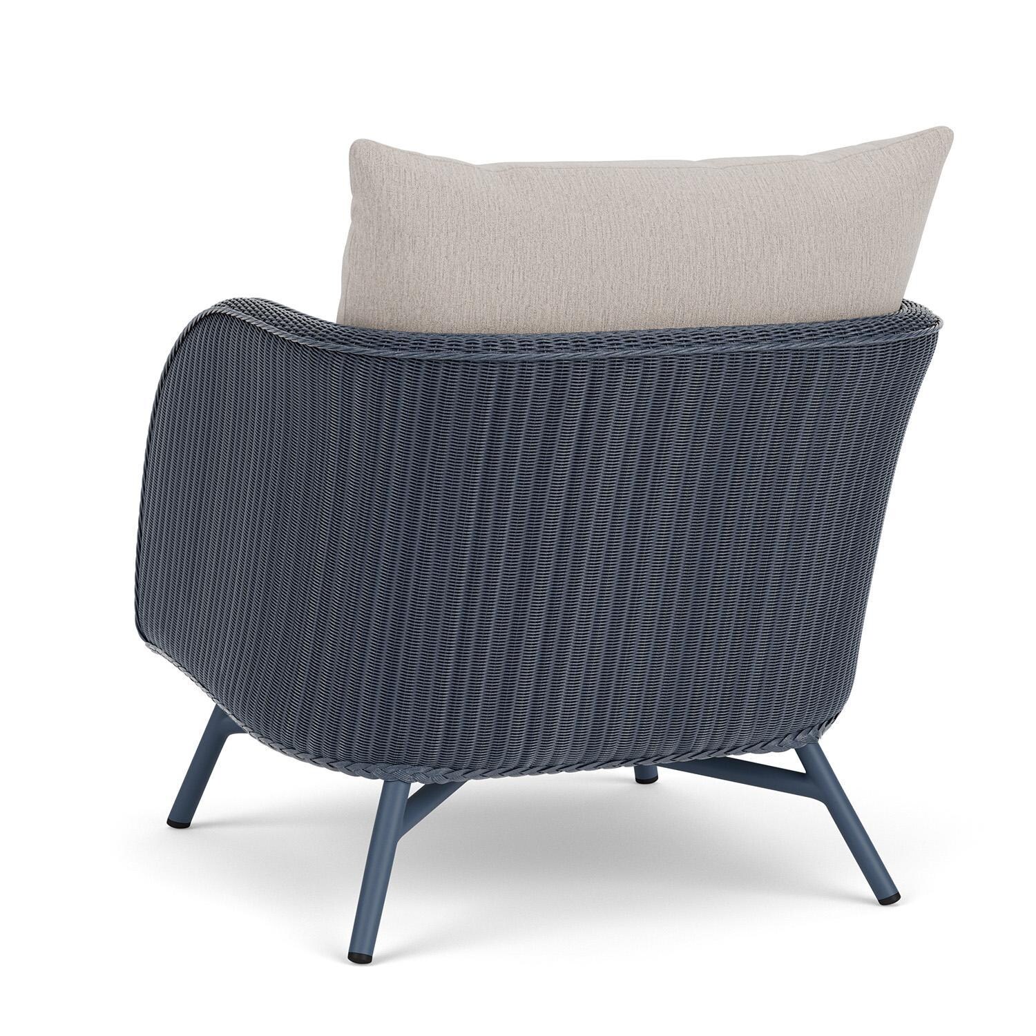 Lloyd Flanders Essence Lounge Chair W/Remy Cloud Fabric - Denim Blue Finish - Back Left thumbnail