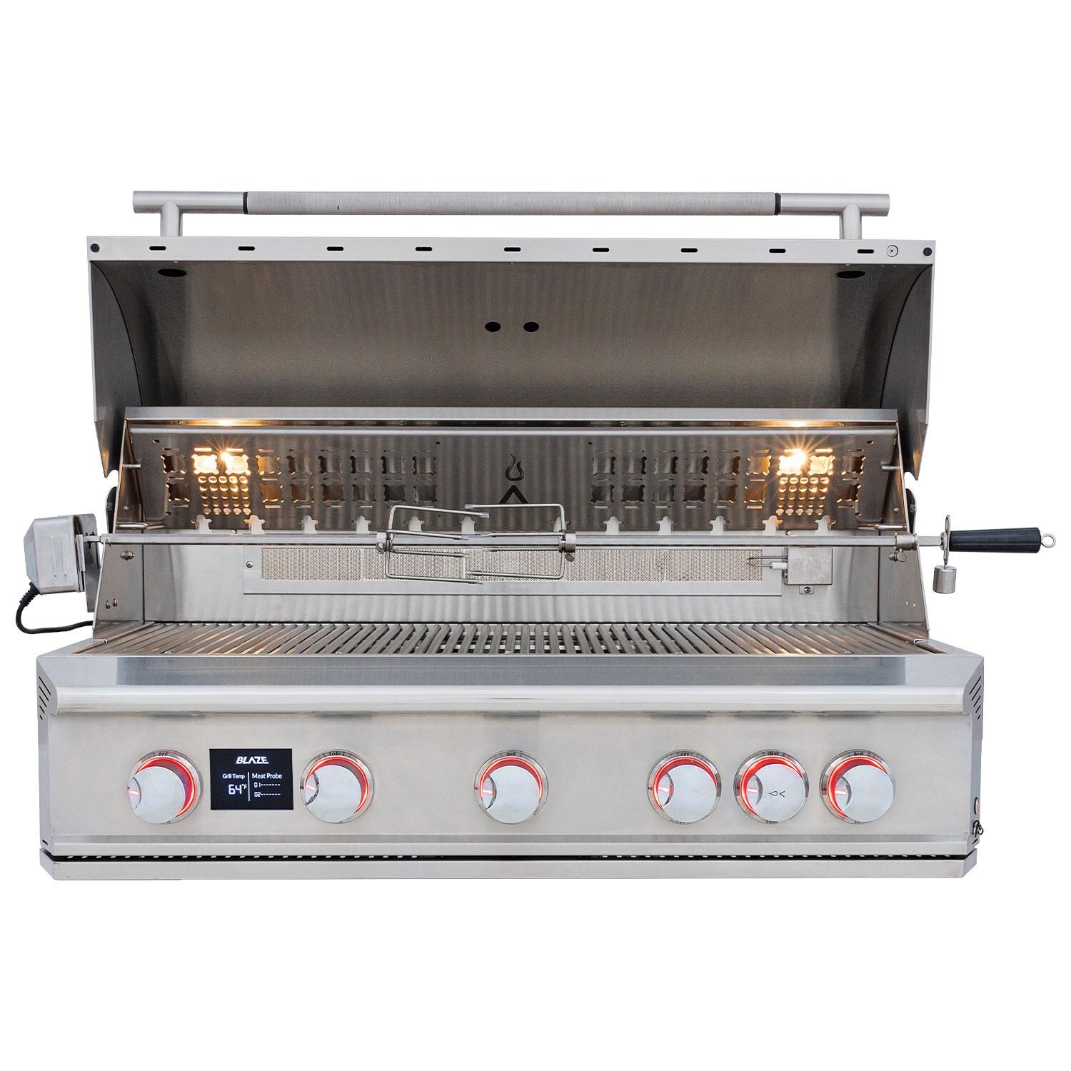 Blaze BLZ-5LTEPRO-LP Propane Grill - Hood Open - White Background thumbnail