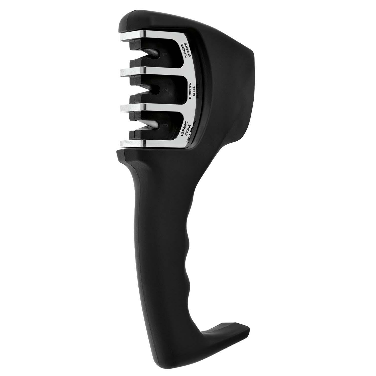 BergHOFF Straight 5 Pc 18/10 Stainless Steel Specialty Knife Set w/ 3-Slot Sharpener - Sharpener - White Background thumbnail