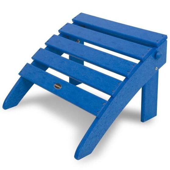 POLYWOOD Classic Recycled Plastic Wood Patio Folding Ottoman - Pacific Blue thumbnail