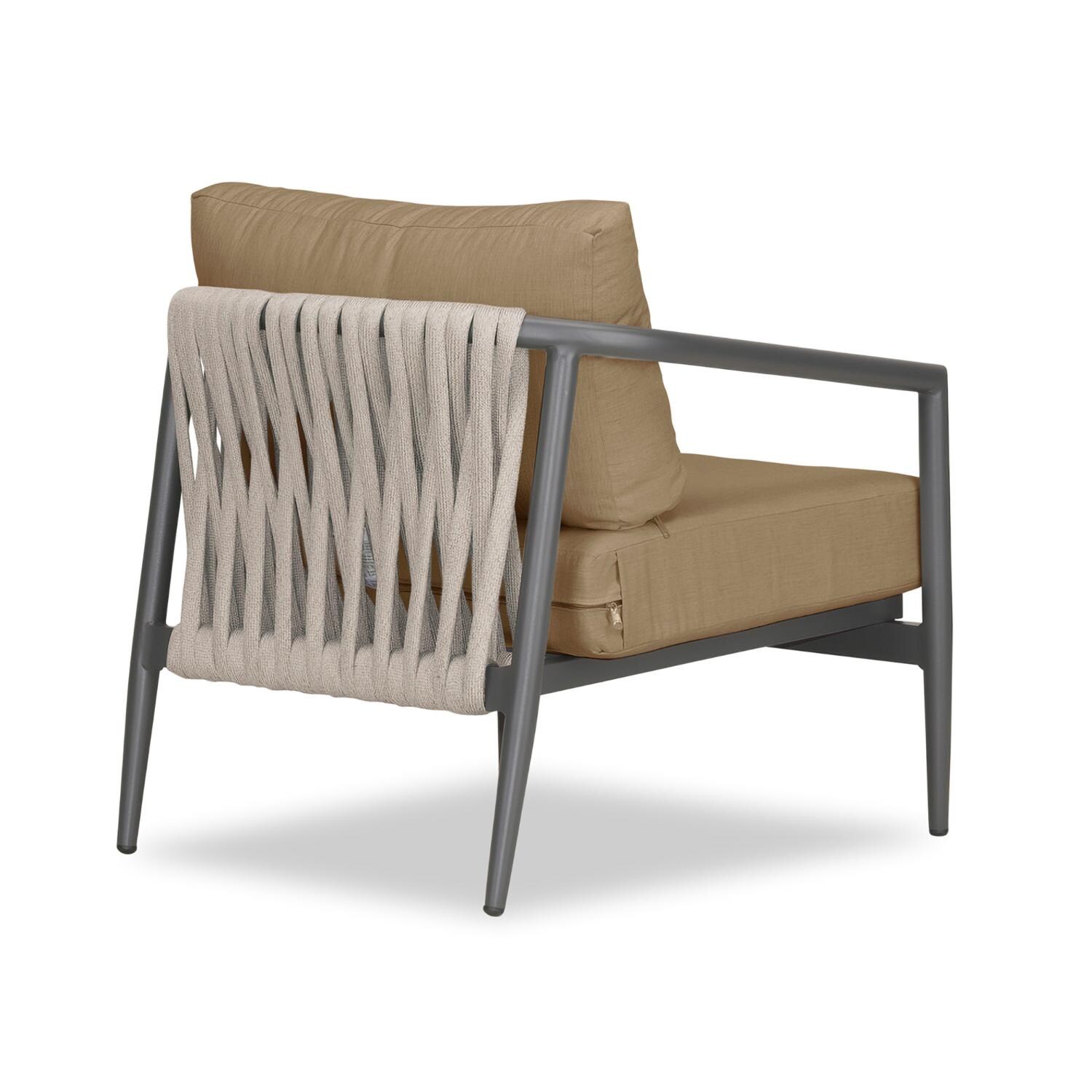 Lakeview Midnight Cove Aluminum Club Chair in Slate/Pebble Gray/Heather Beige - Back Right - White Background thumbnail
