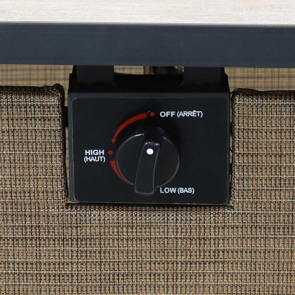 Ultimate Patio 28-Inch Square Propane Gas Fire Pit w/ Khaki Rafa Fabric - Control thumbnail