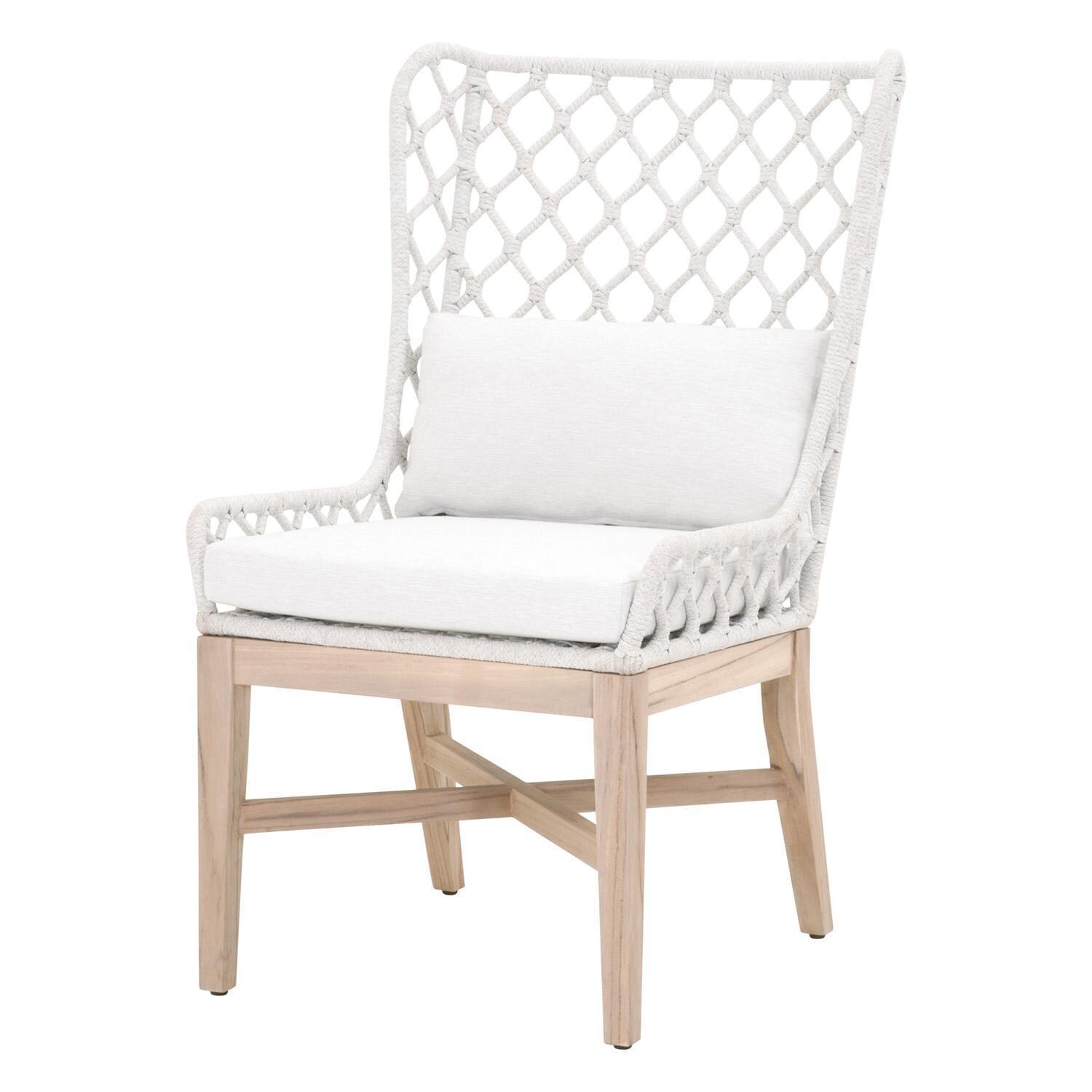 Lakeview Costa Brook Woven Rope Dining Wing Chair in White Speckle - Angled View - White Background thumbnail