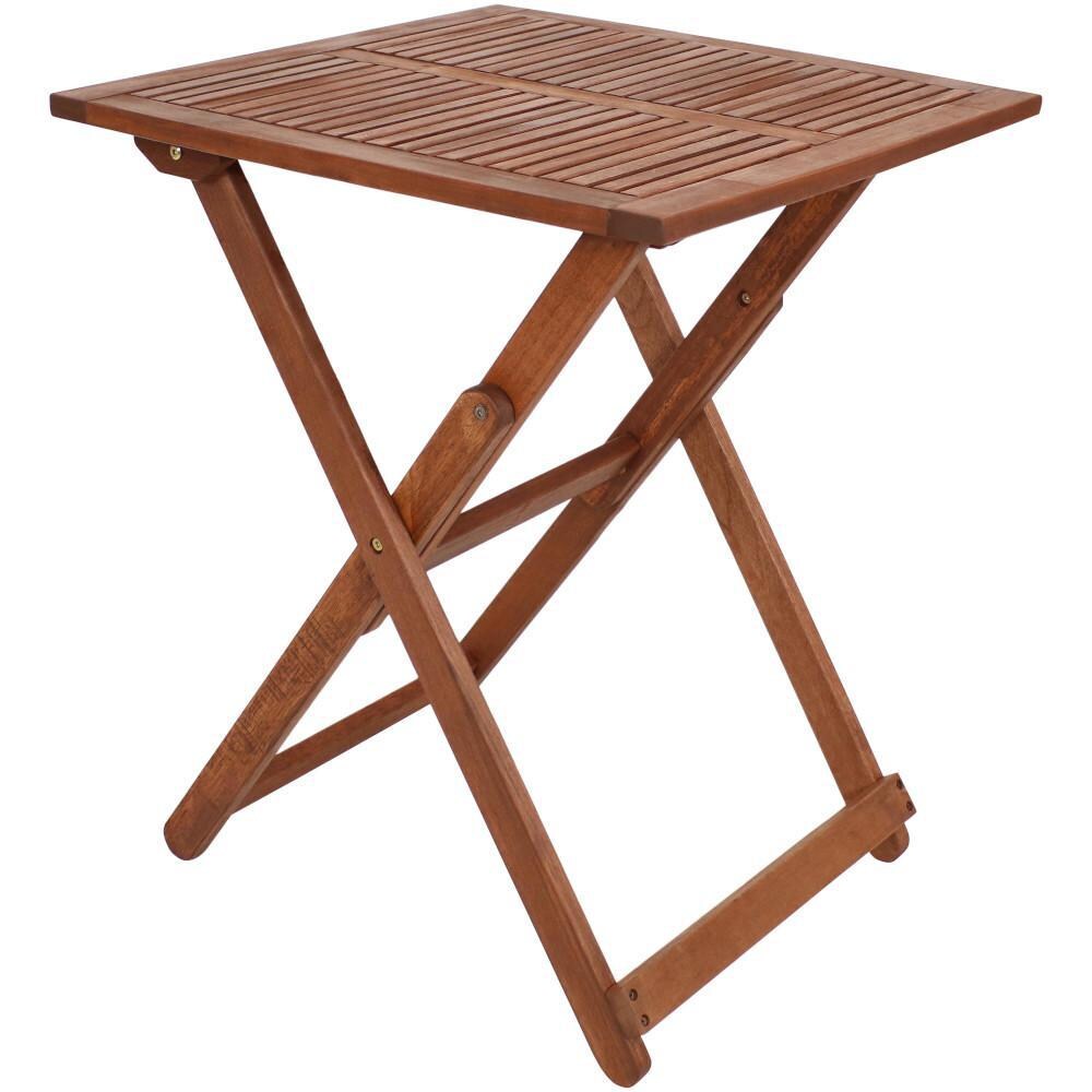 Ultimate Patio Meranti Wood Folding 23 3/4-Inch Square Bistro Table - Full View thumbnail