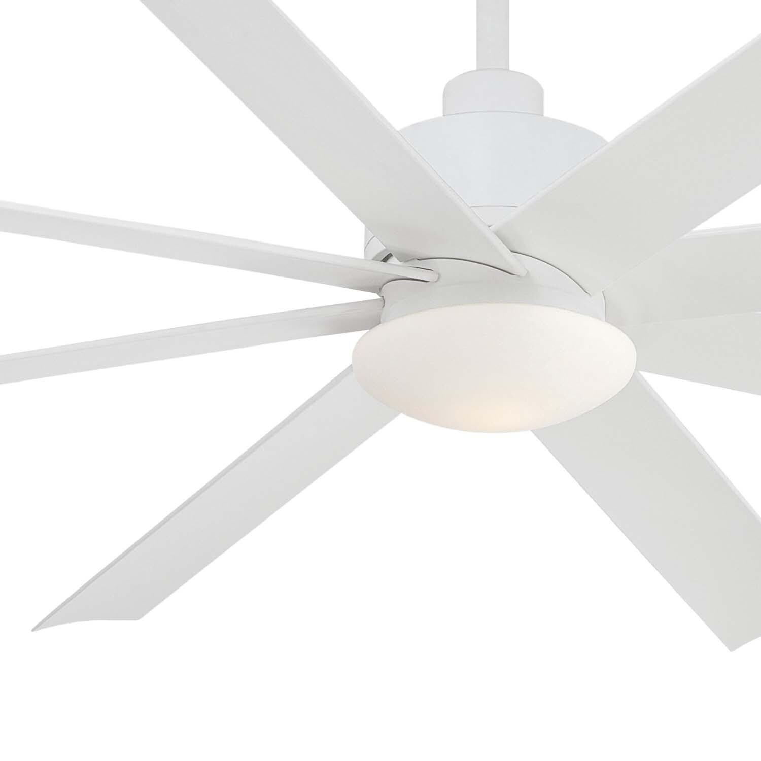 Minka-Aire F888L-WHF Slipstream 65-Inch 8-Blade LED Ceiling Fan in White Finish w/ Flat White Blades & Etched Opal Glass - Blades thumbnail