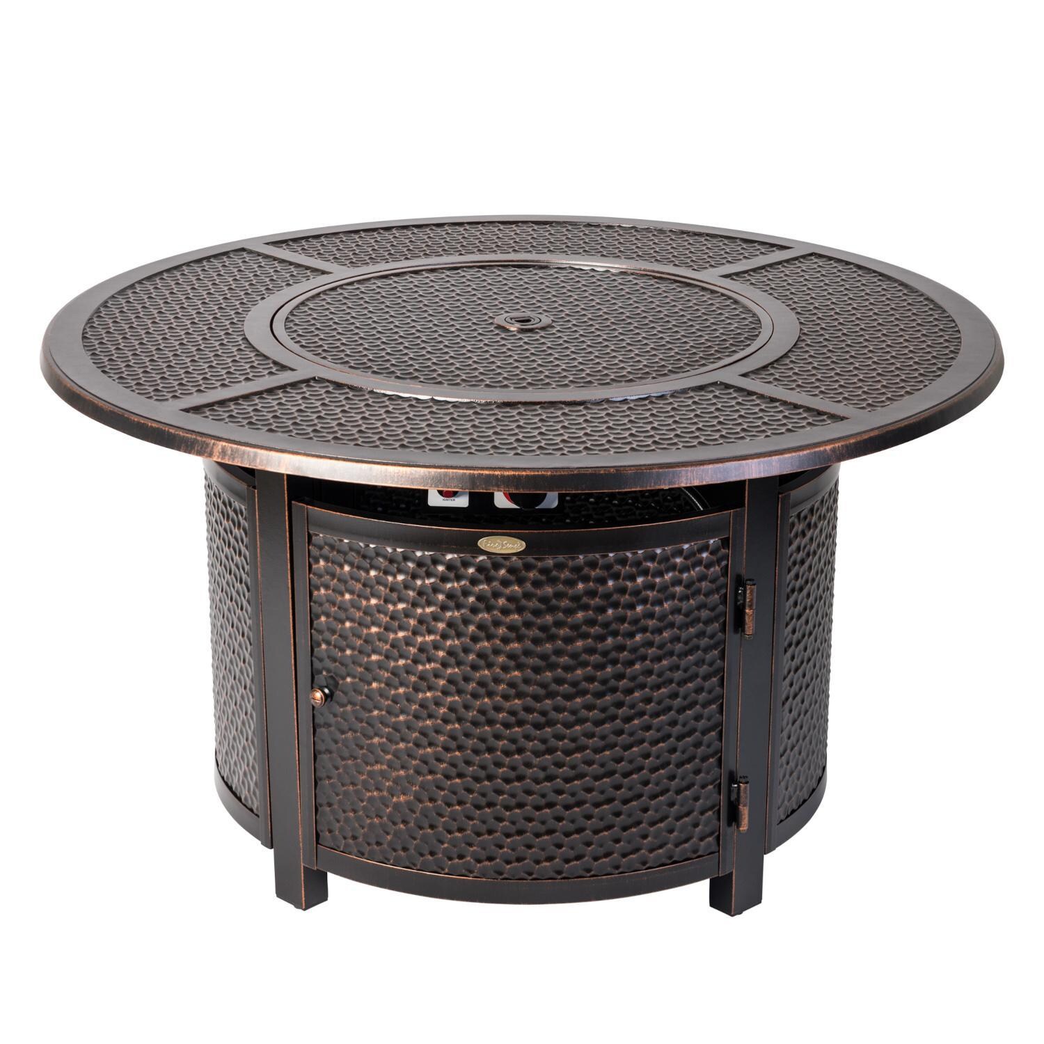 Ultimate Patio 62360-NG La flore 44-Inch Round Aluminum Natural Gas Fire Pit - Full View thumbnail