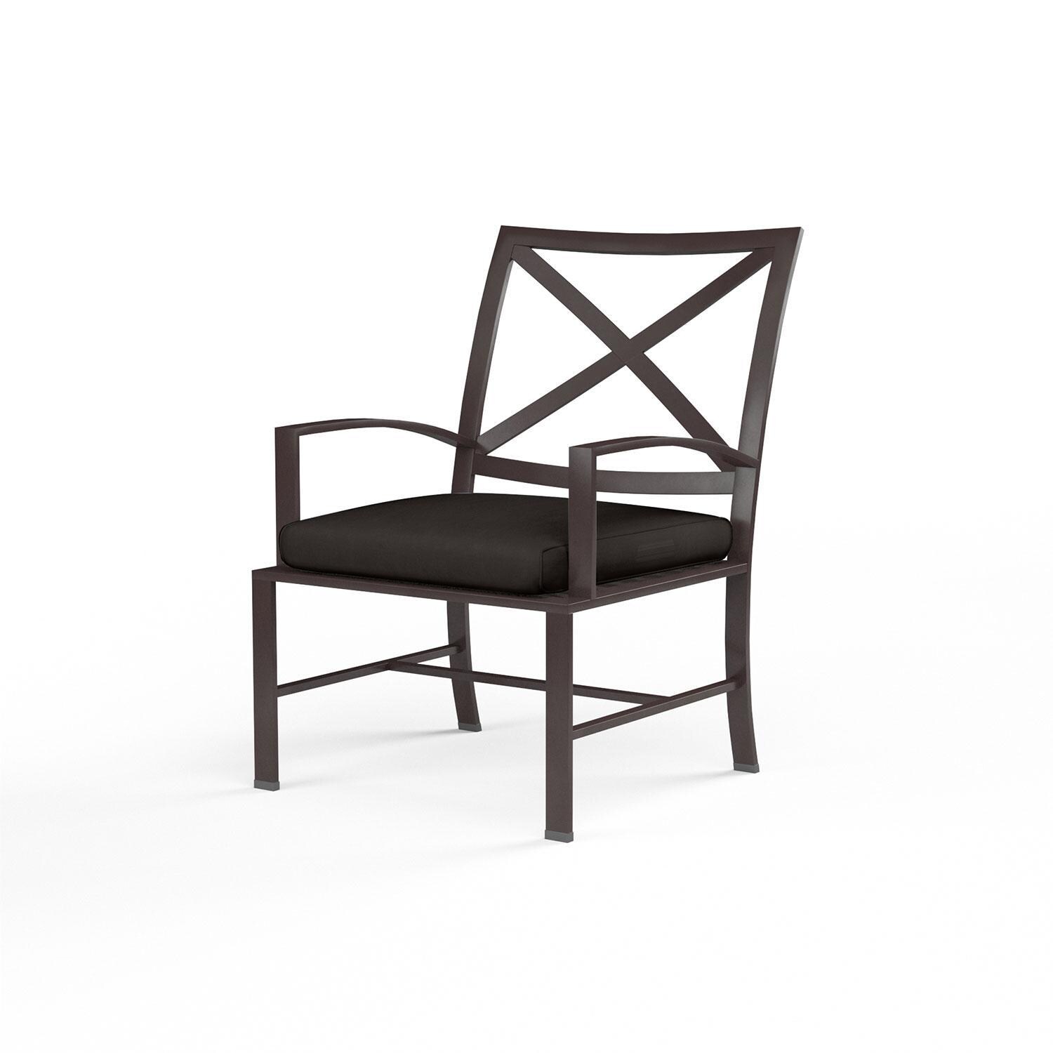 La Jolla Aluminum Patio Dining Chair in Spectrum Carbon w/ Self Welt By Sunset West - Display - White Background thumbnail