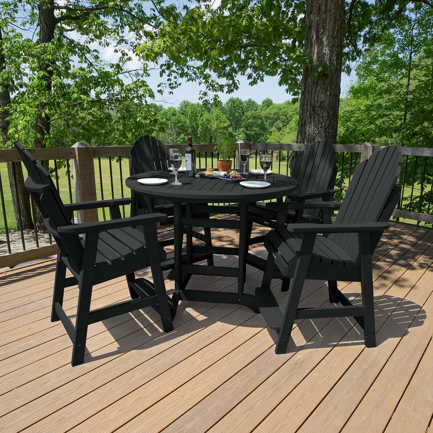 Dream Bay 5 Pc Set Recycled Plastic Counter Height Dining Set In Black By Lakeview - Lifestyle thumbnail