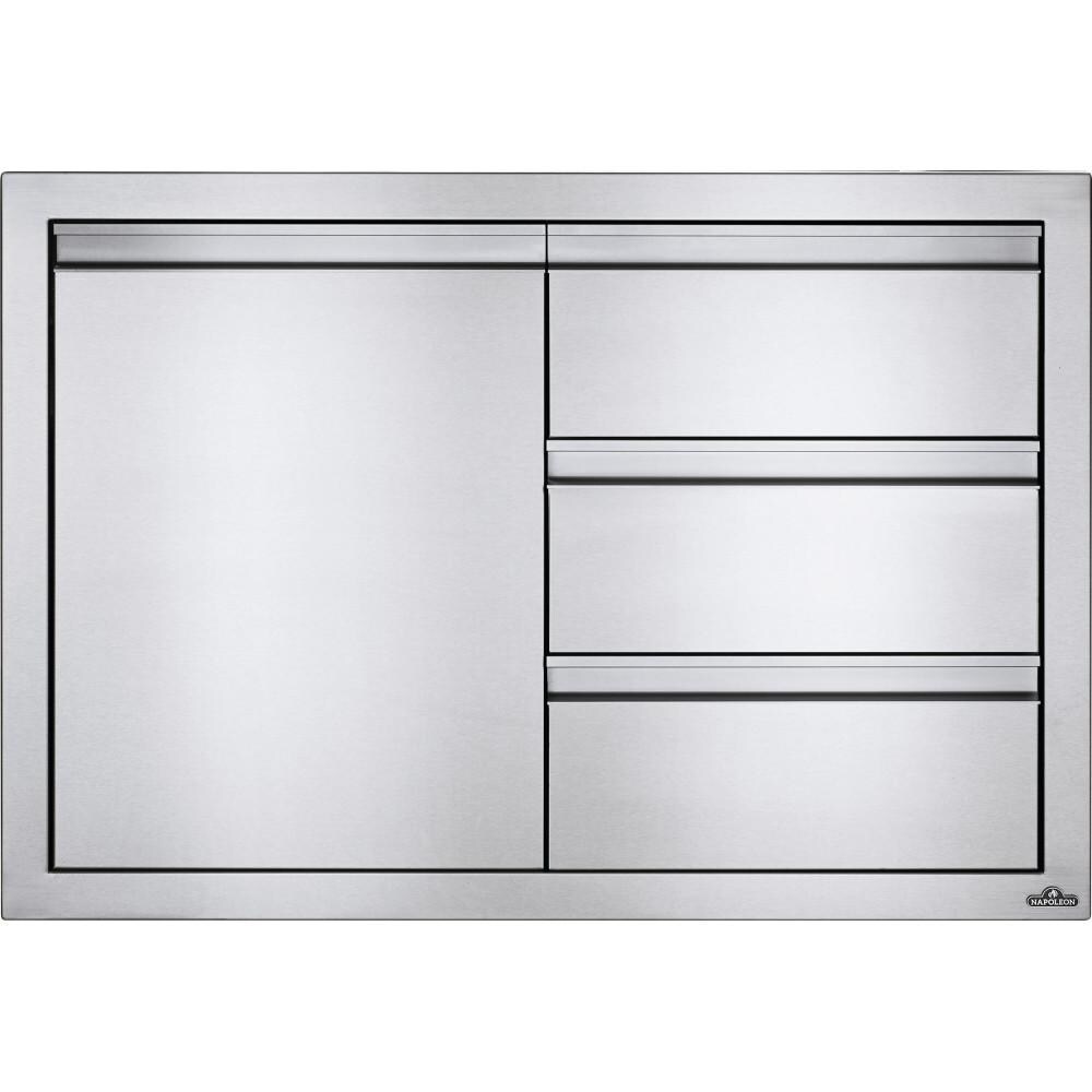 Napoleon - BI-3624-1D3DR - 36-Inch Single Door & Triple Drawer - Front thumbnail