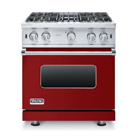 Viking Professional 5 Series 30Inch 4 Burner Natural Gas Range Apple