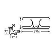 Stainless Steel H Twin, Forward, 3 Inch Offset Burner 11902-76802 image