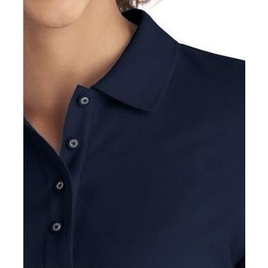 Port Authority Ladies 3/4-Sleeve Silk Touch Polo Shirt - Navy