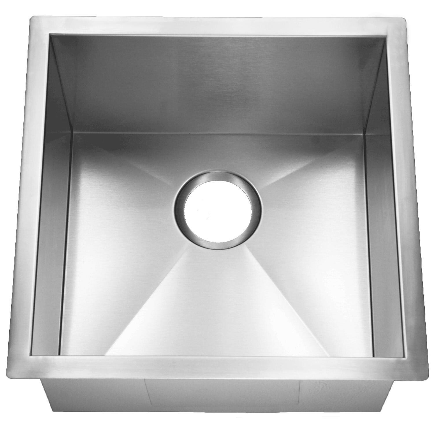 Huntington Brass HR-HBB1920B-N + LI-XD + HBK1623901-PF Homeplace Rusk 19 X 20 Stainless Steel Outdoor Sink with  Huntington Brass Euro Style Pull Out Faucet and Strainer Basket - Sink - White Background thumbnail