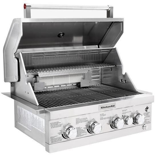 KitchenAid 30-Inch Built-In Propane Gas Grill - Lid Open thumbnail
