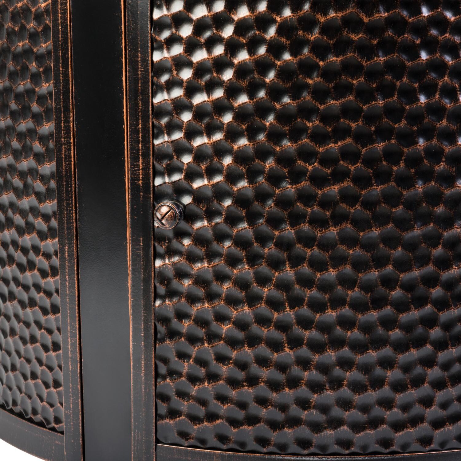 Ultimate Patio SC62353 La Flora 44-Inch Round Hammered Aluminum Propane Fire Pit Table - Detail thumbnail