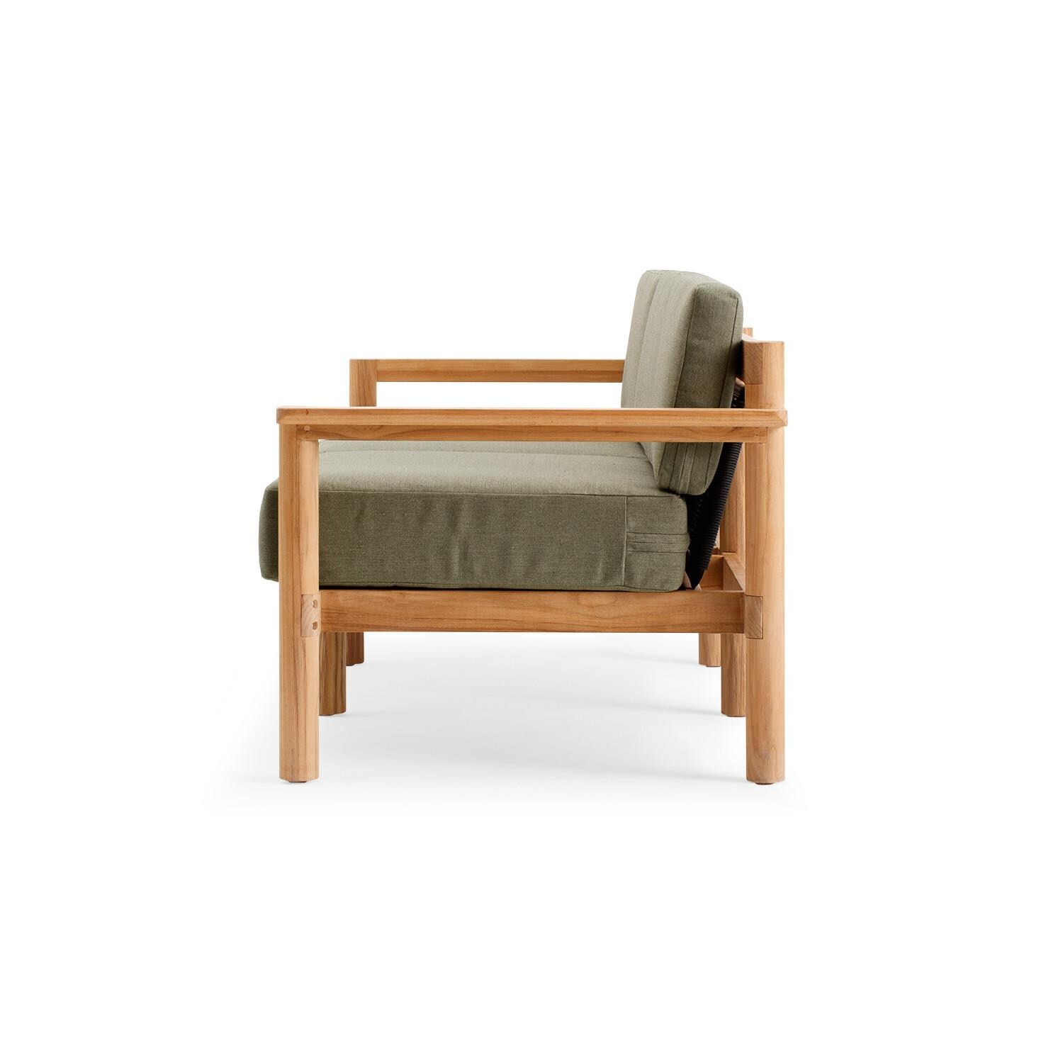 Neighbor HVN-LOVE-LE-2 Loveseat W/ Teak Arms - Side View thumbnail