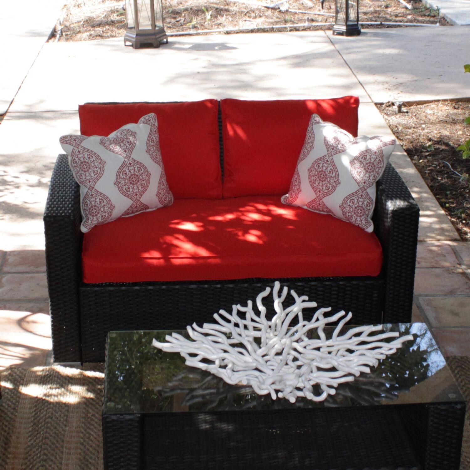 Caluco Key West 4Person Resin Wicker Patio Conversation Set Dark