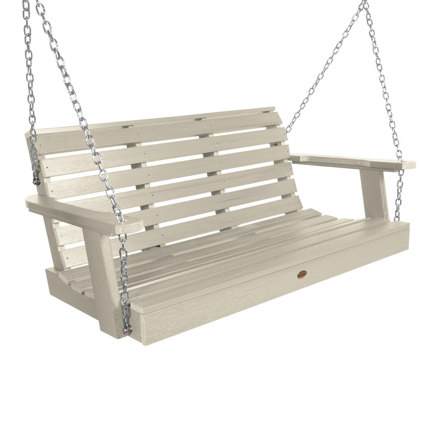Lakeview Elm Pointe 4-Foot Porch Swing - Whitewash - Angled View thumbnail