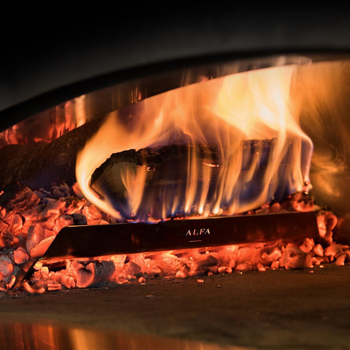 ALFA HYB-01-005 L37 Wood Holder For Ciao & 5 Minuti Pizza Ovens - Lifestyle View thumbnail