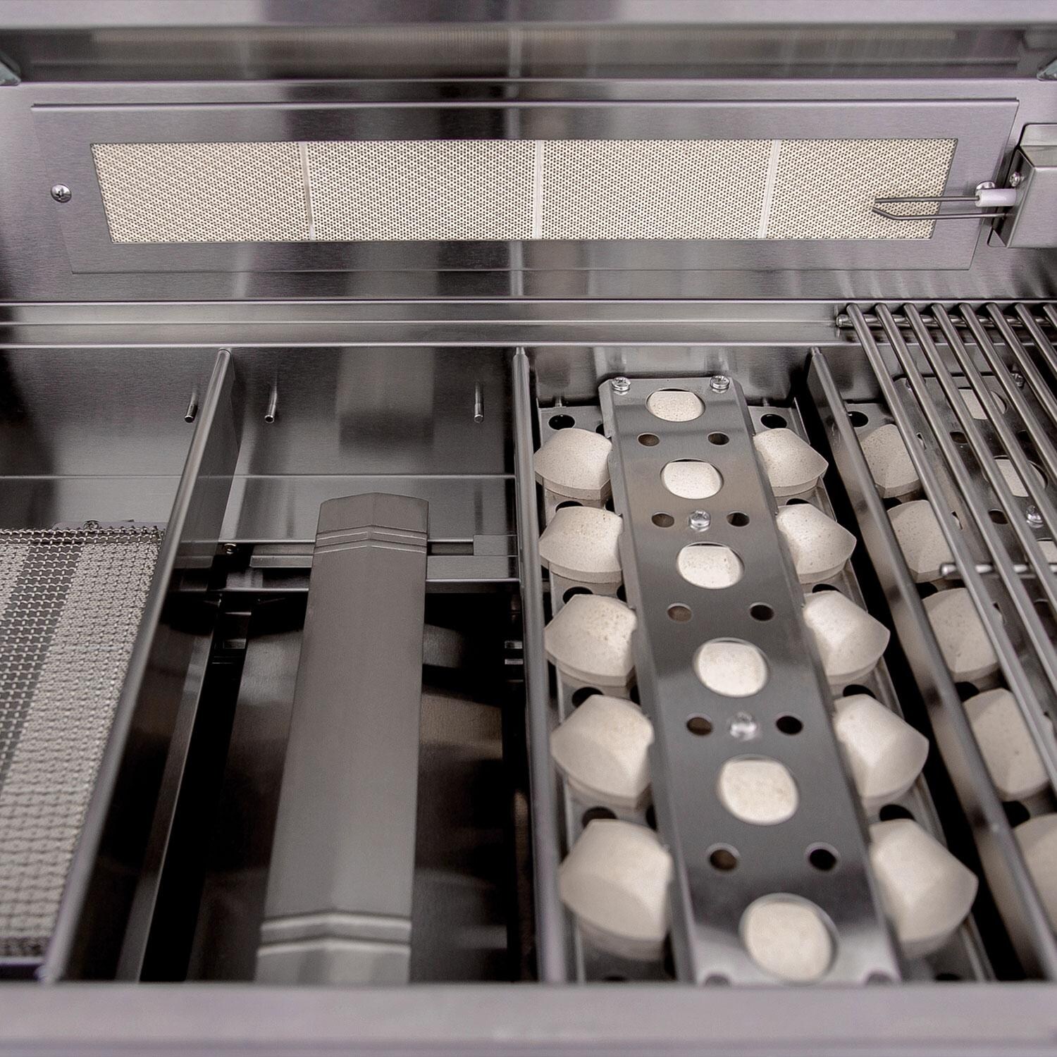 Summerset SZRPRO40 Sizzler Pro 40-in 5 Burner Built-In Natural Gas Grill w/ Rear Infrared Burner - Interior - Off - Detail thumbnail