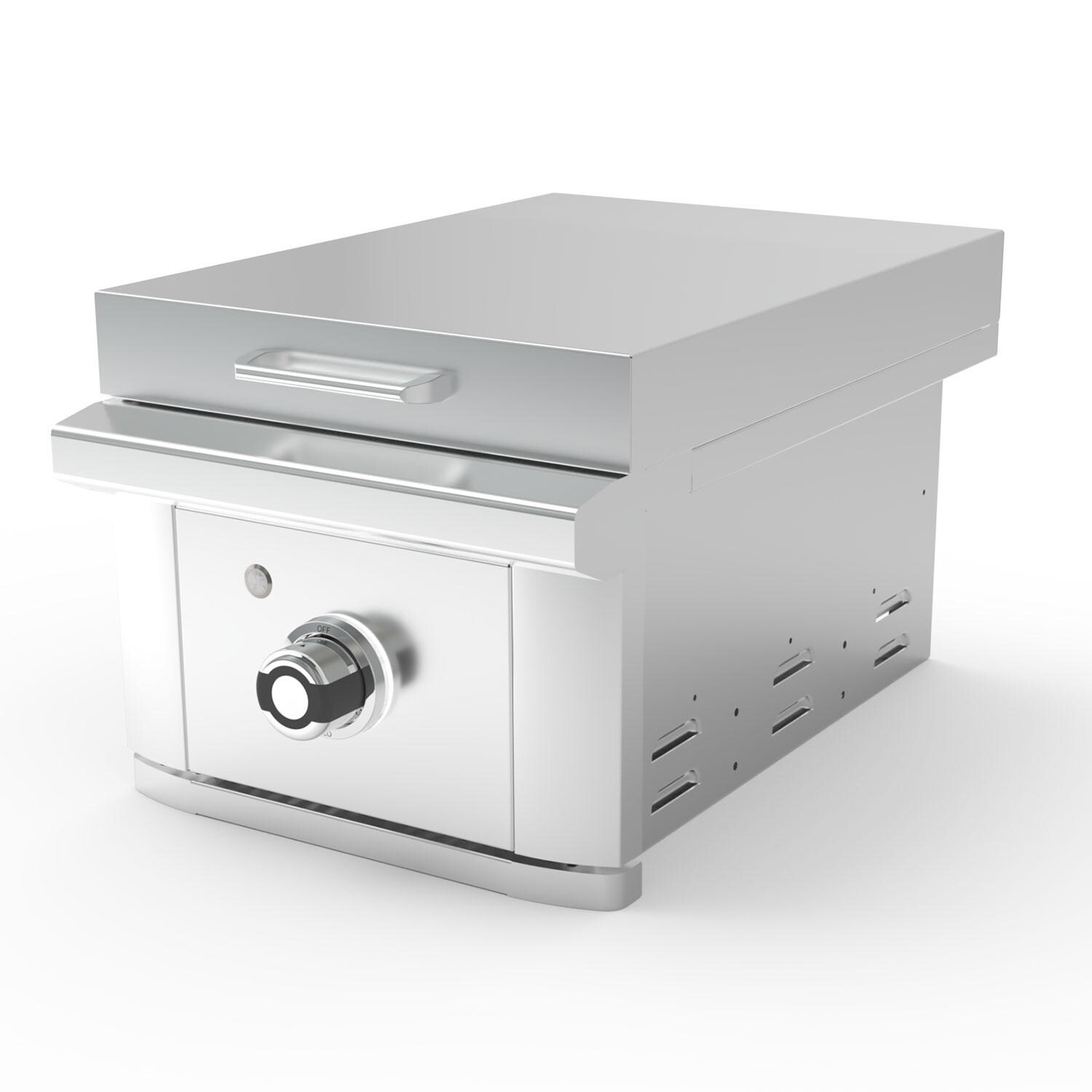 Wildfire WFSDGRD-SS-NG Ranch PRO 15 Inch 304 SS Natural Gas Side Griddle - Display - White Background thumbnail