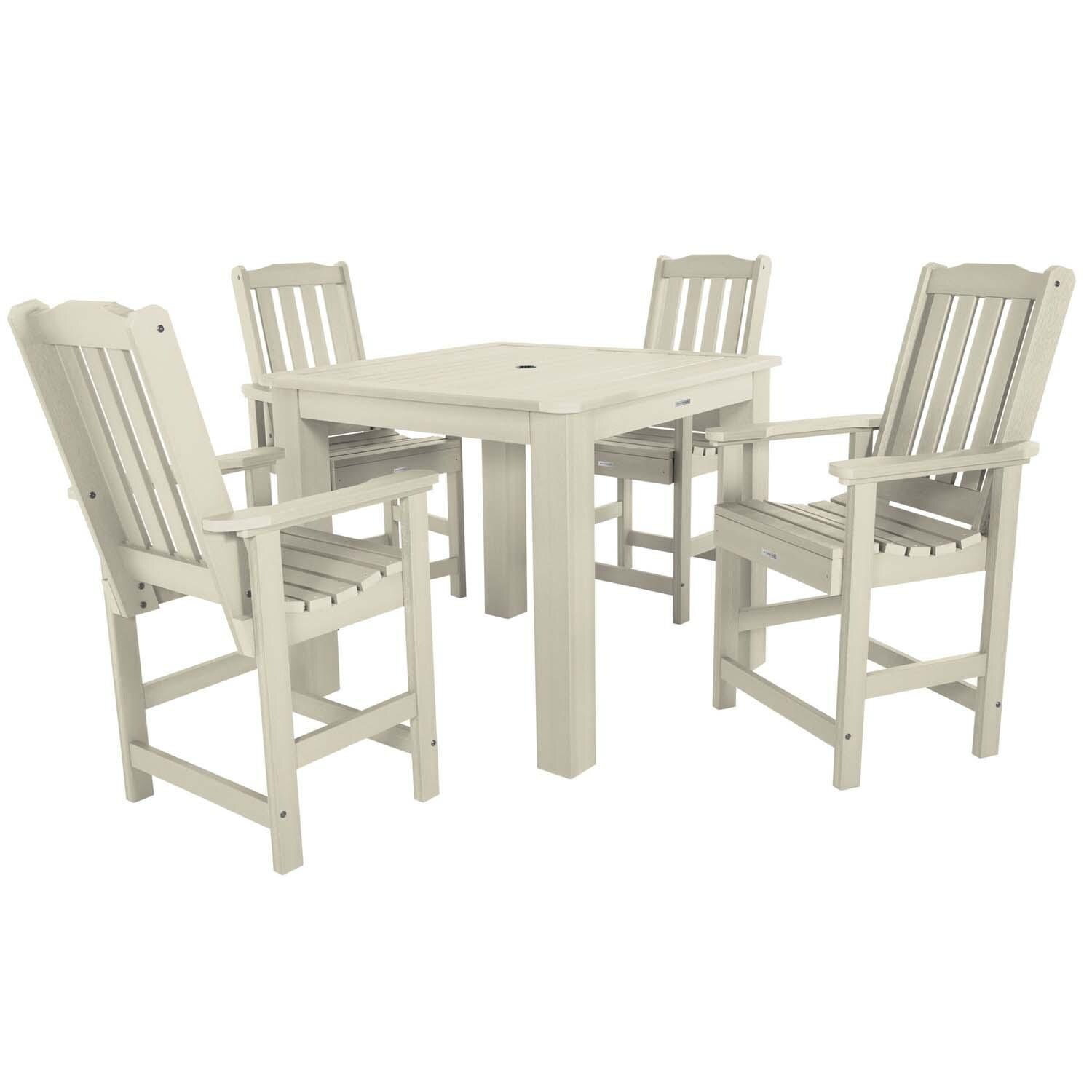 Lakeview Hart Lane 5 Piece Square Counter Height Dining Set - Whitewash - White Background thumbnail