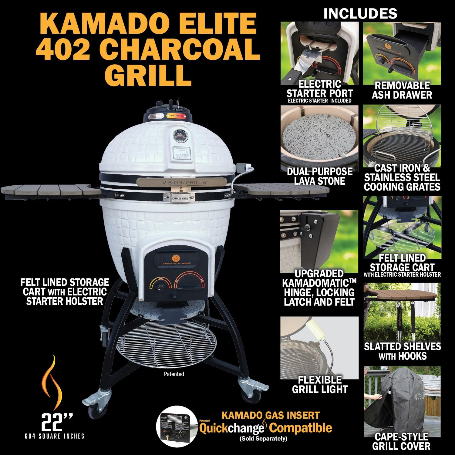 Vision XR-402WC Elite Series Kamado Grill - Details thumbnail