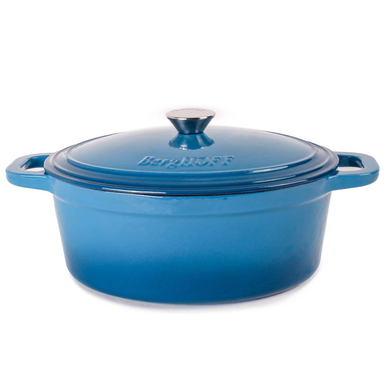 BergHOFF 13-in Neo Cast Iron 8 Qt. Oval Dutch Oven w/ Lid - Blue