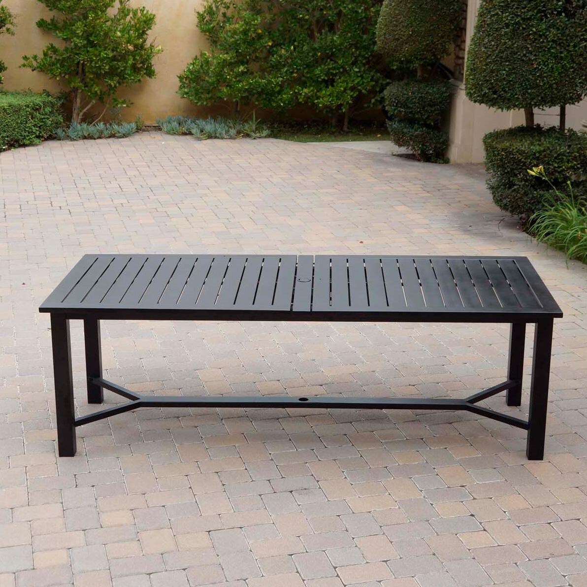 Palm Springs 11 Pc Aluminum Dining Set in Antique Bronze/Beige by Darlee - Table Not Extended - Lifestyle thumbnail