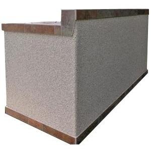 Cal Flame BBQ Island With Tropical Cream Granite Counter Top / Stony Creek Base - Back View thumbnail