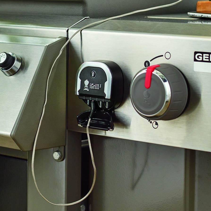 Weber iGrill 3 Wireless Bluetooth Smart Connection Grill Thermometer With 2 Pro-Meat Probes - 7204