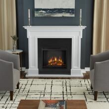 Real Flame Thayer 54-Inch Electric Fireplace With Mantel - White - 5010E-W image