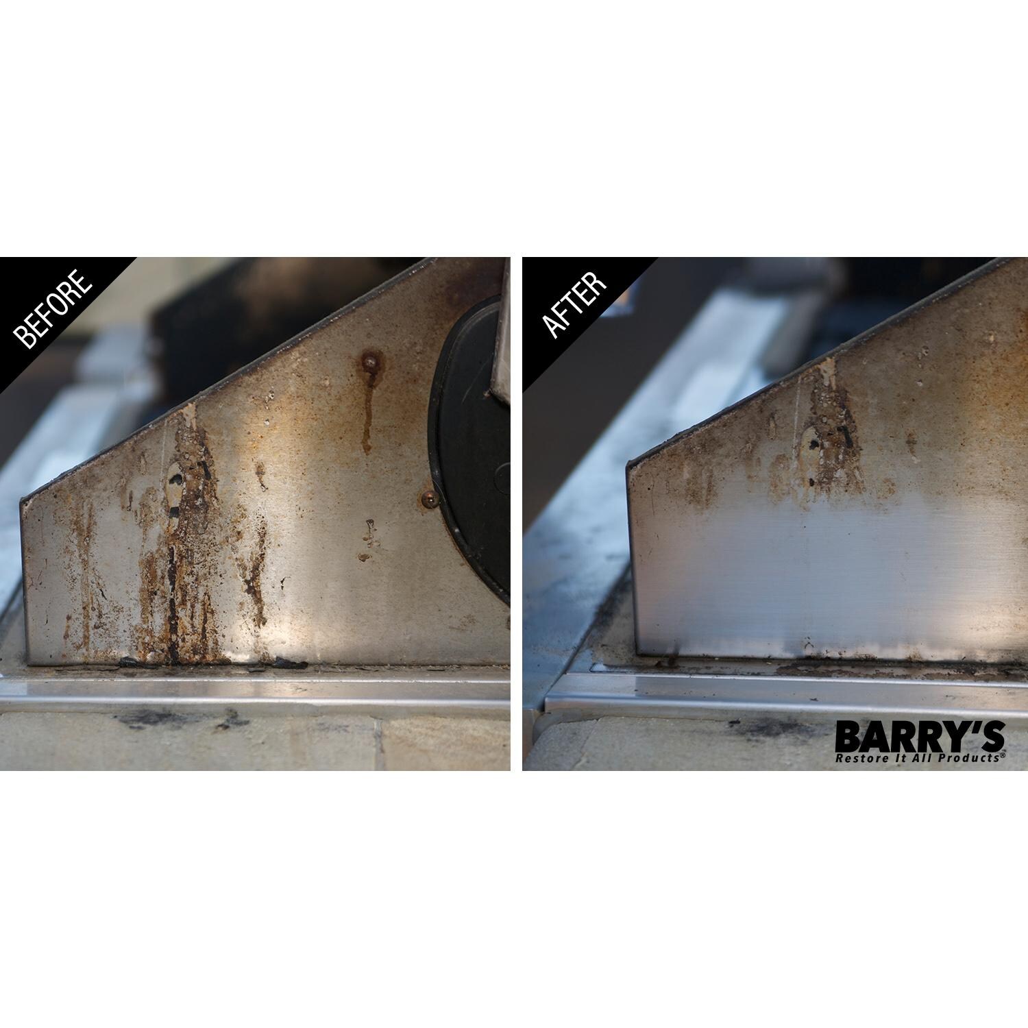 Barrys Scratch-B-Gone BRIA-BBQEIR-KIT BBQ Exterior/Interior Restoration Kit - Before And After Grill Hinge - Detail thumbnail