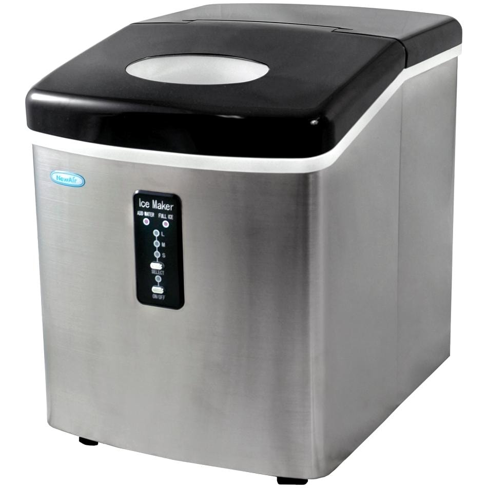 NewAir 28 Lb. Portable Ice Maker Stainless Steel AI100SS BBQGuys