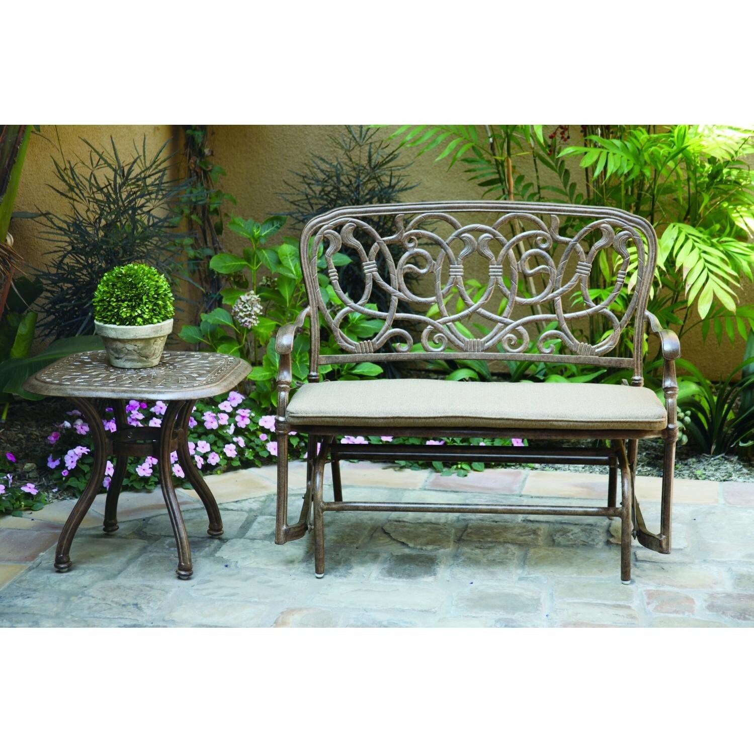 Darlee Florence Patio Bench Glider Lounge Set thumbnail