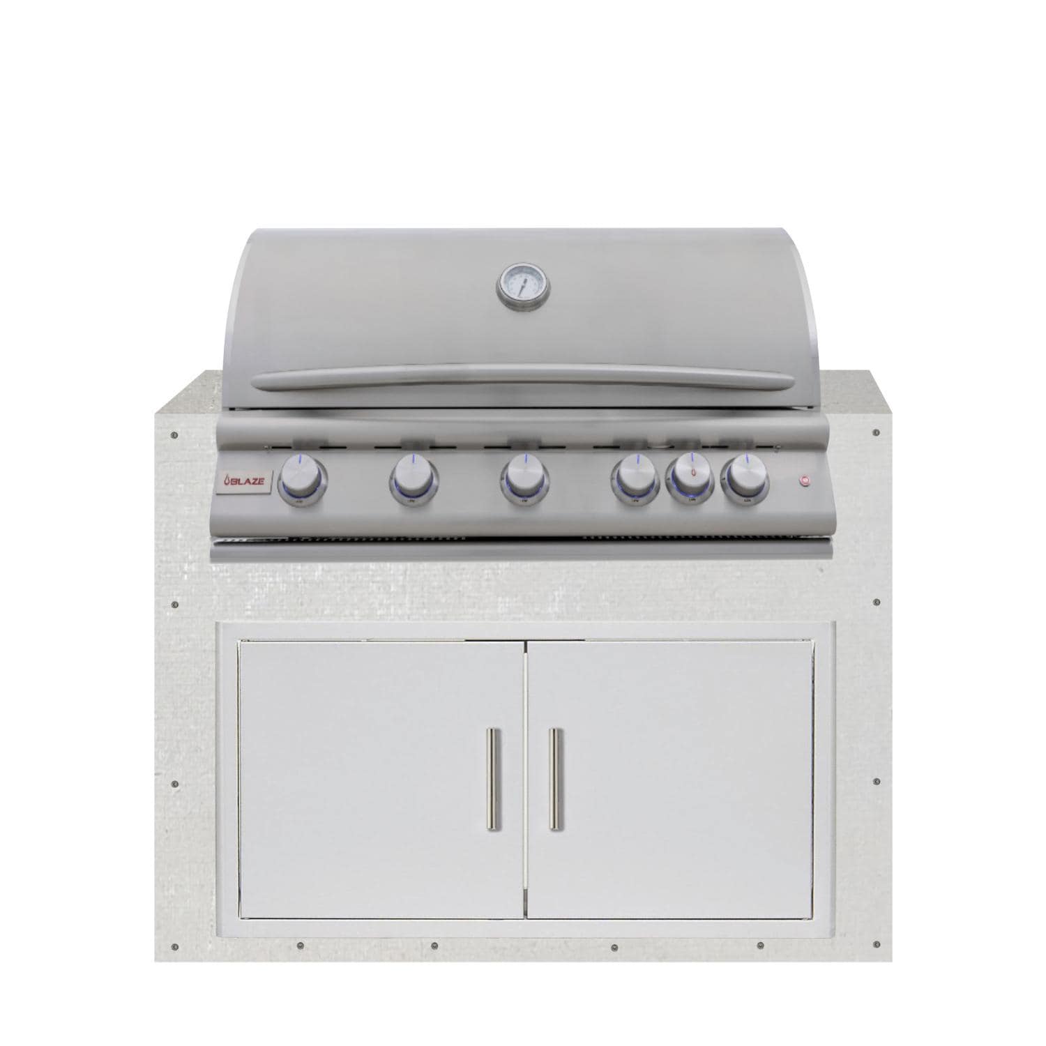 BBQGuys Signature 48-in Ready for Finish Outdoor Kitchen Module w/ Blaze LTE+ 40-in Propane Grill & Double Doors