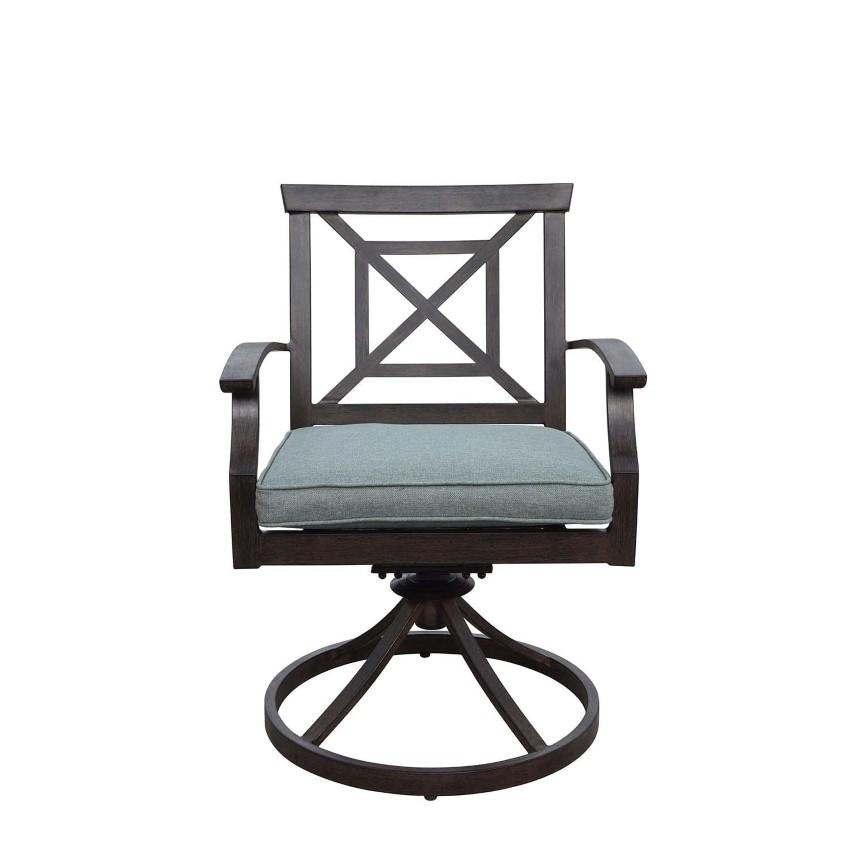 Atlantis Aluminum Swivel Rocker Set of 2 w/ Spa Cushions in Walnut By Darlee - White Background thumbnail