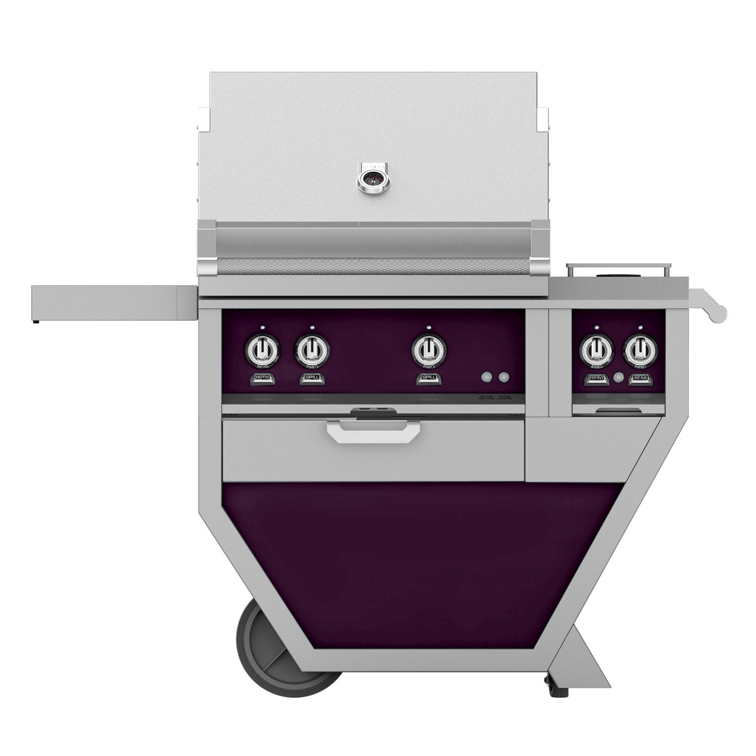 Hestan Deluxe 30-Inch Natural Gas Grill W/ Sear Burner, Rotisserie & Double Side Burner - Lush - GMBR30CX2-NG-PP