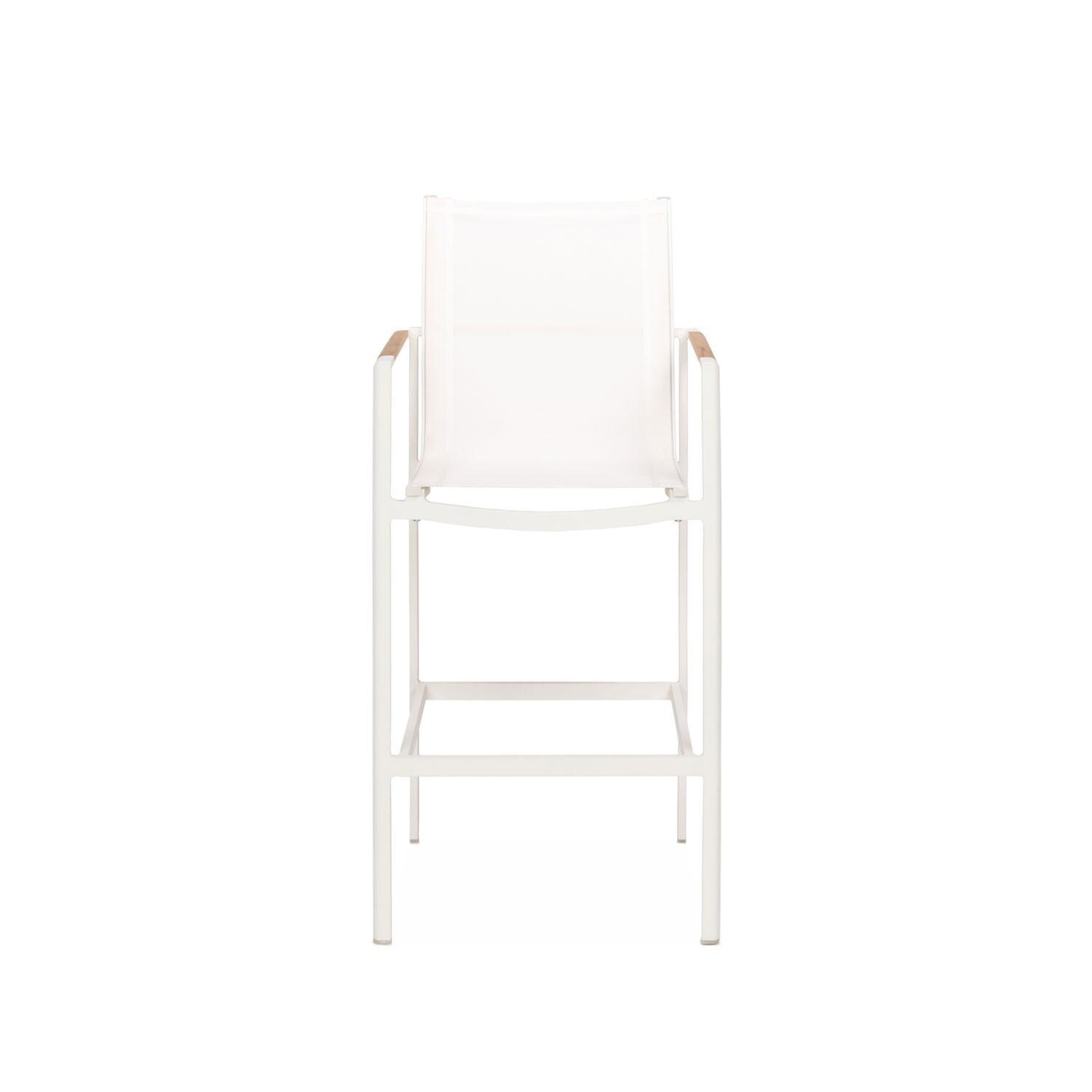 Teak + Table St Barts Aluminum Bar Chair in White - Front - White Background thumbnail