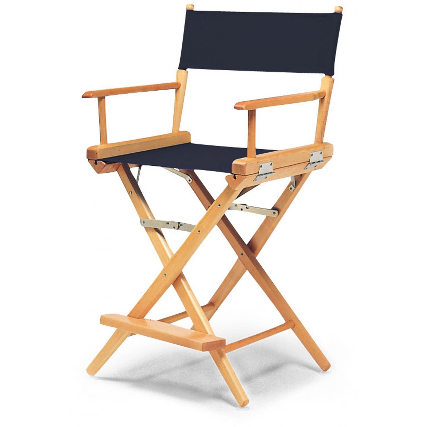 World Famous Counter Height Director Chair By Telescope Casual - Varnish/Navy