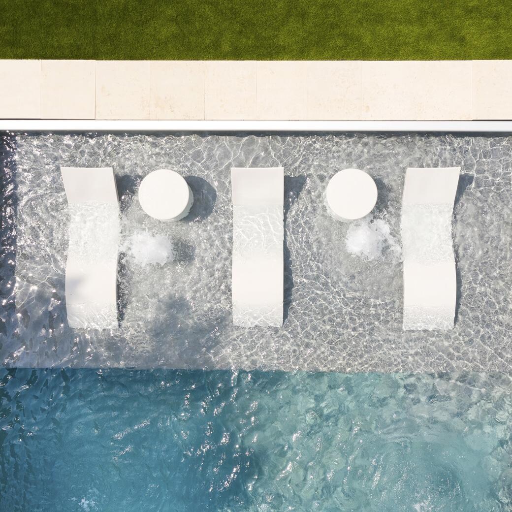 Ledge Lounger Signature In Pool Chaise Lounge - White - Lifestyle thumbnail