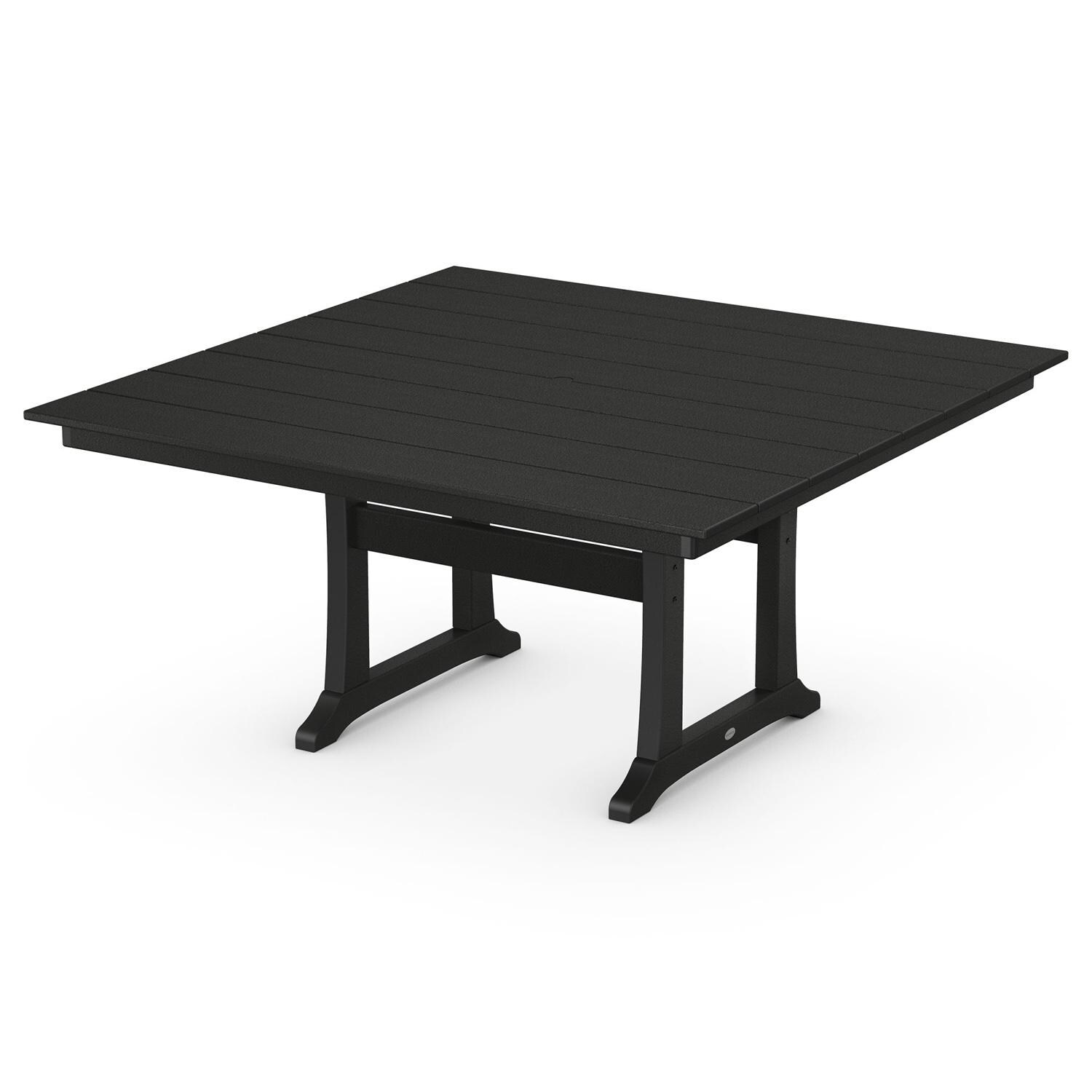 POLYWOOD 59-Inch Farmhouse Trestle Dining Table - Black thumbnail