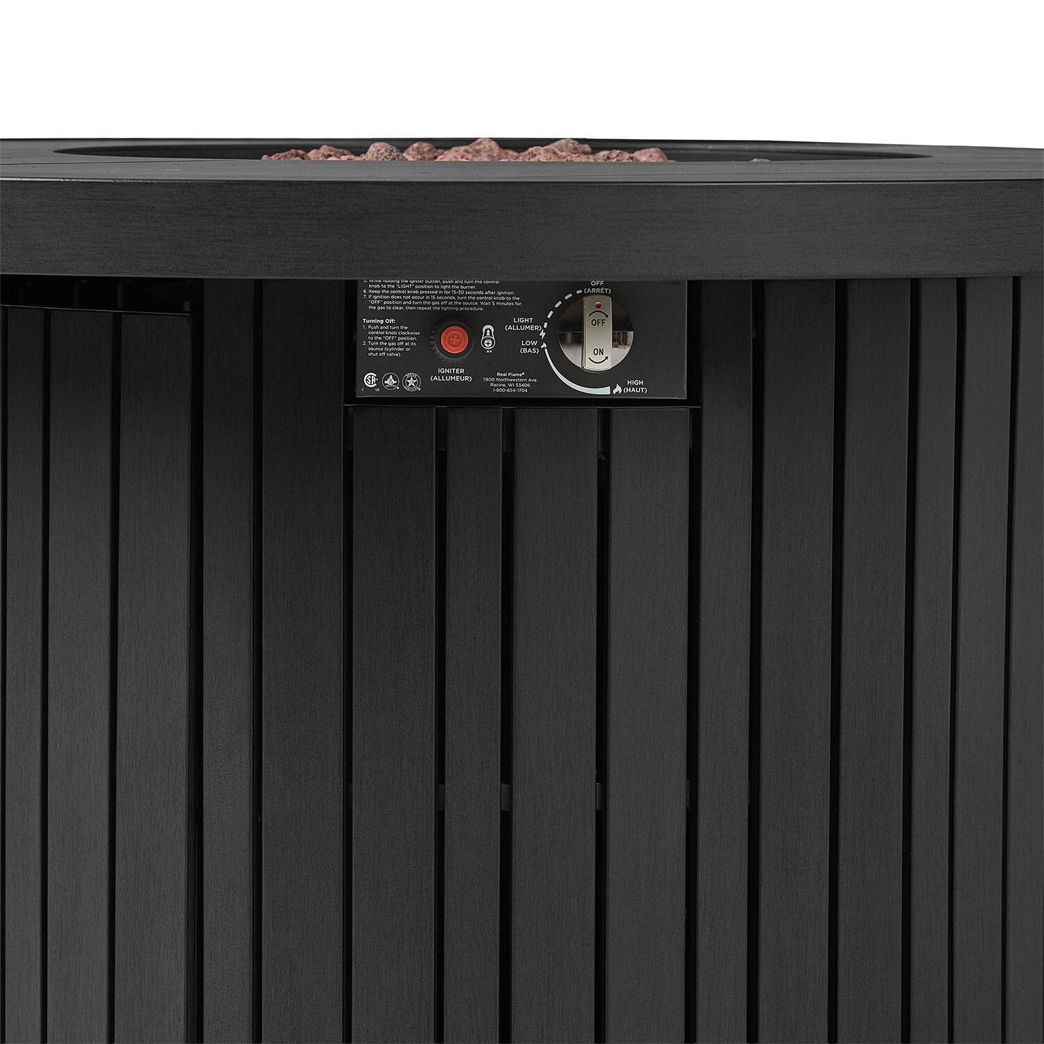 Westlook 44-in Round Metal Propane Fire Table in Black by Lakeview Outdoor Designs - Control System - Close Up - Detail thumbnail
