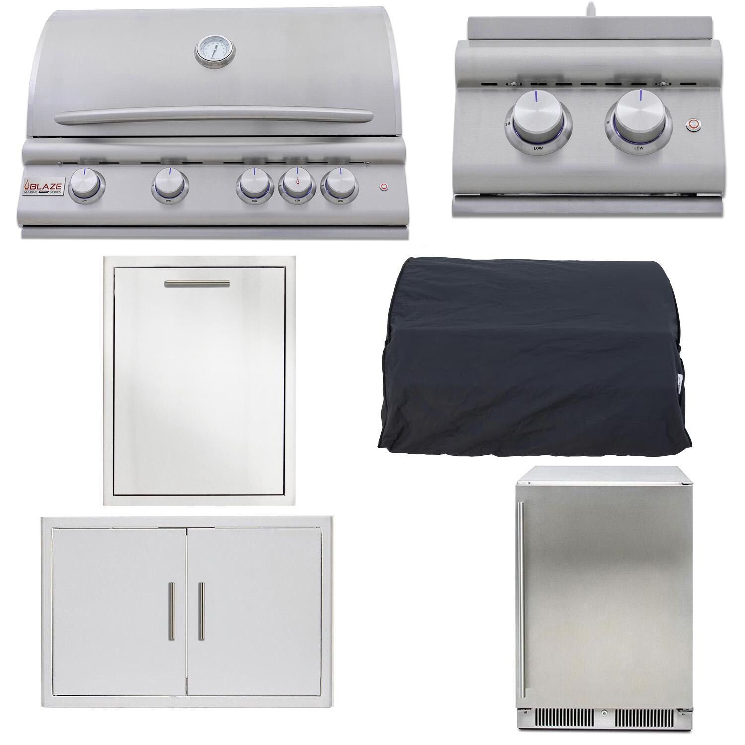 Blaze BLZ-4LTE3MG-NG LTE+ Marine Grade 6 Pc 32-in Natural Gas Outdoor Kitchen Package - White Background thumbnail