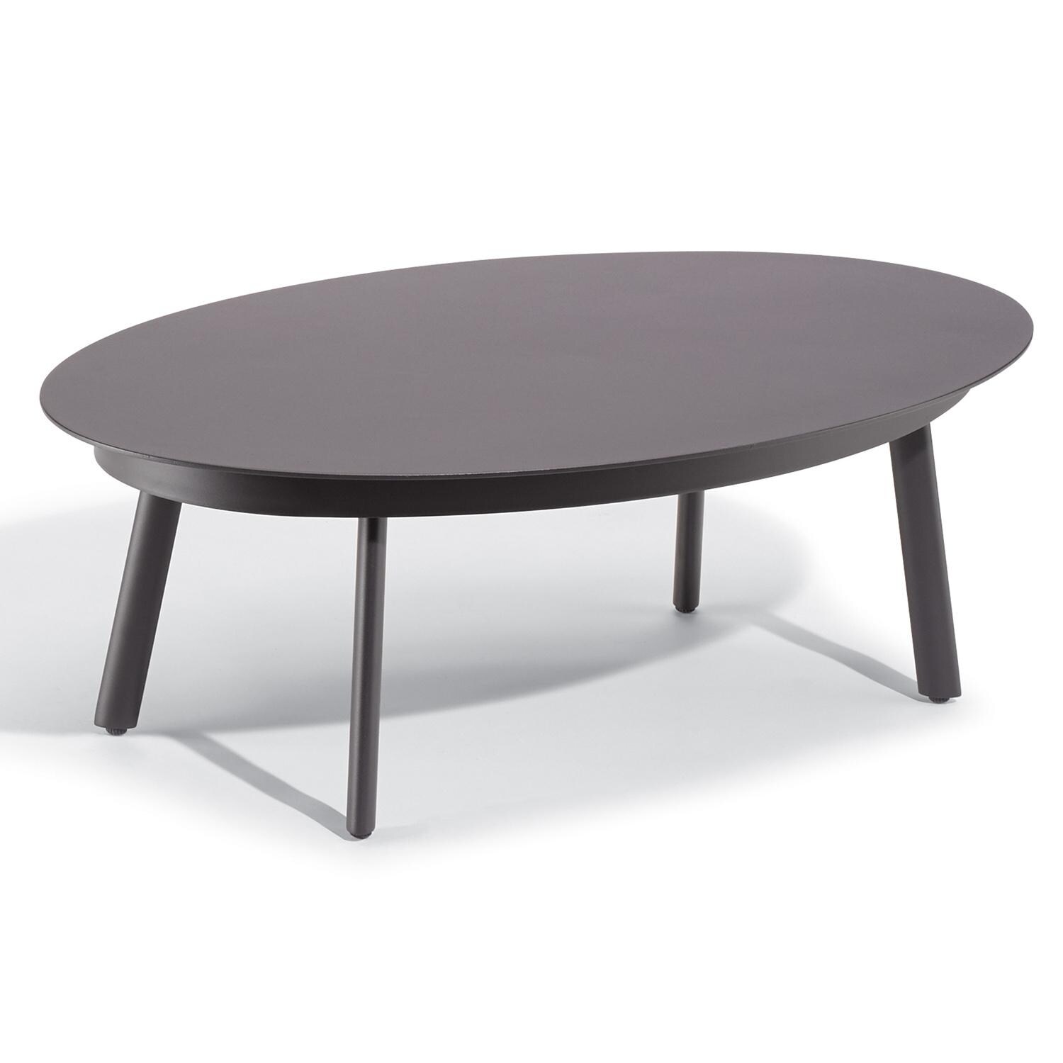 Eiland 42 X 26 Inch Oval Aluminum Coffee Table in Carbon by Oxford Garden