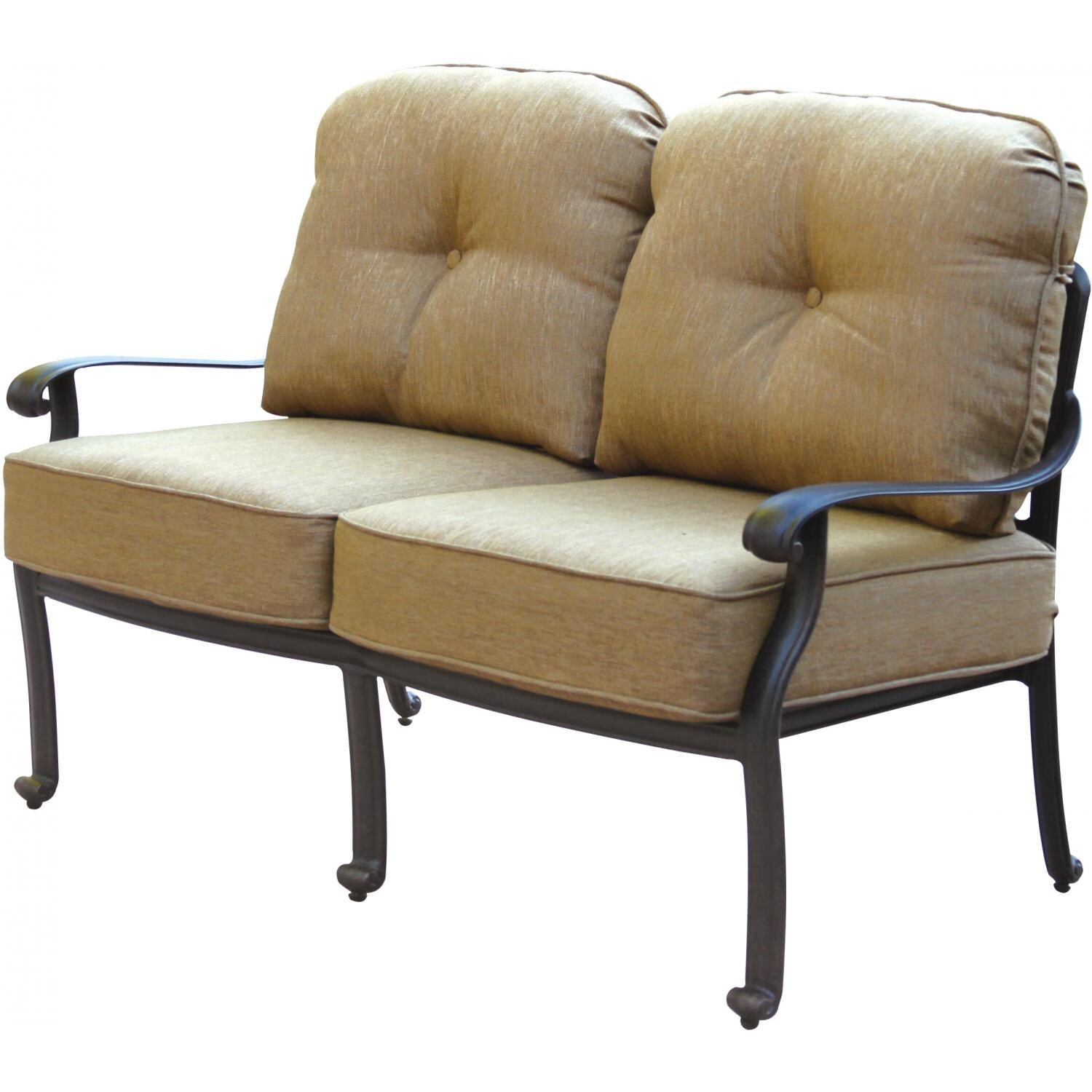 Darlee Elisabeth Patio Deep Seating Loveseat - Antique Bronze - White Background thumbnail