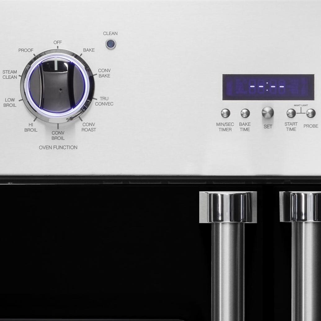 Viking Professional 7 Series 30-Inch Built-In French Door Convection Electric Oven - Close-up of Controls thumbnail