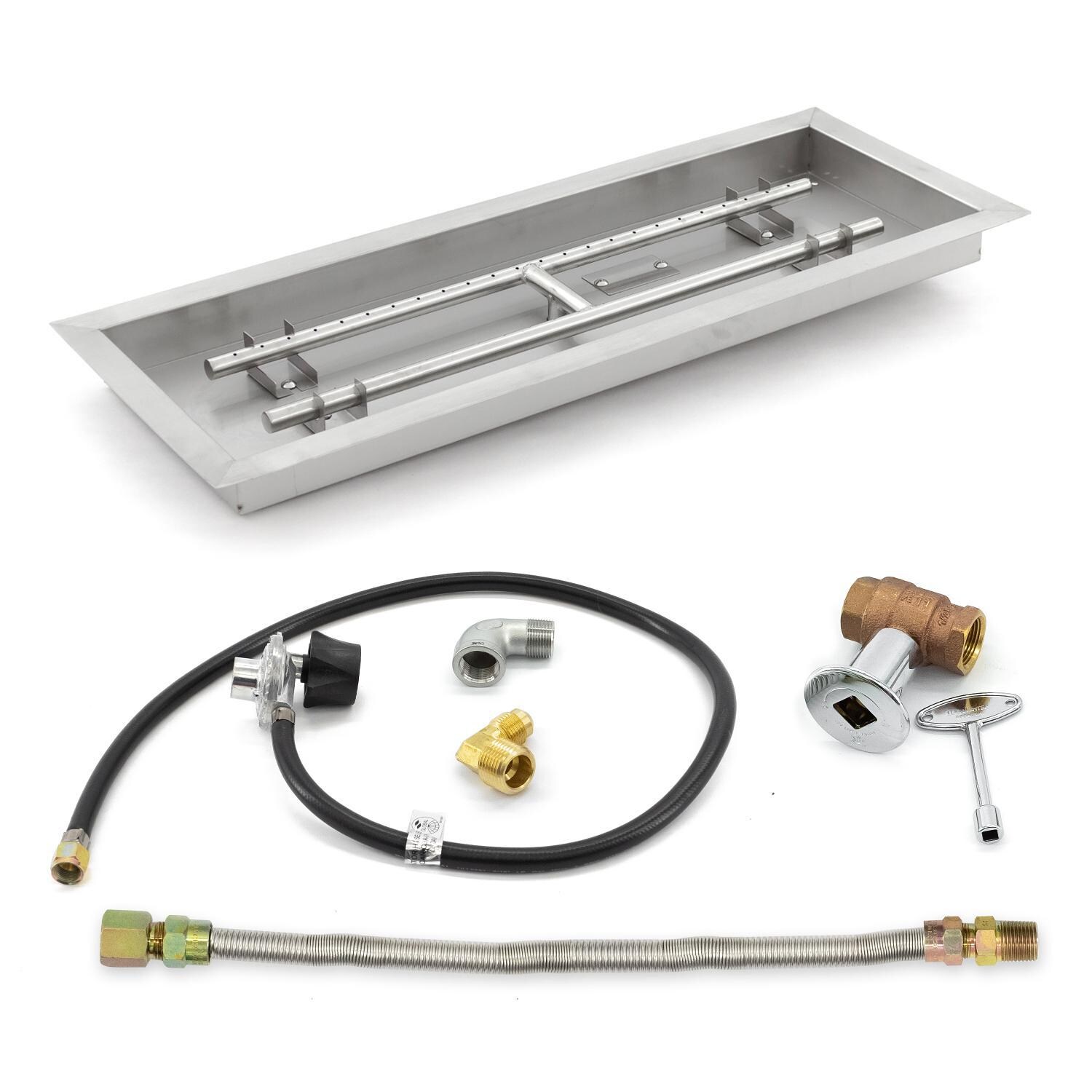 BBQGuys Signature Series 30-Inch Rectangular Drop-In Pan W/ 25-Inch Propane H-Burner & Connection Kit image