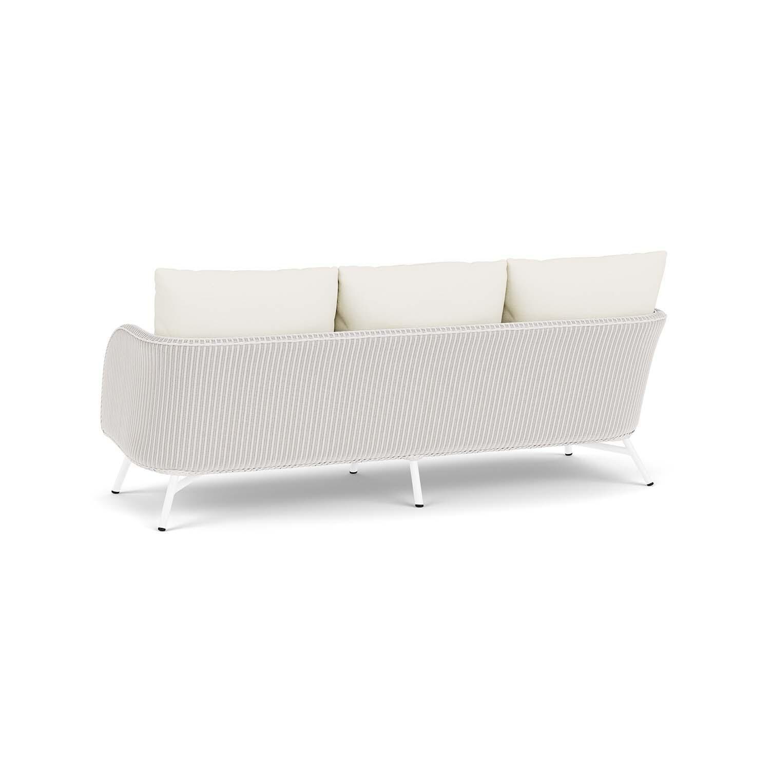 Lloyd Flanders Essence Sofa W/Sailcloth Salt Fabric - White Finish - Back Left thumbnail